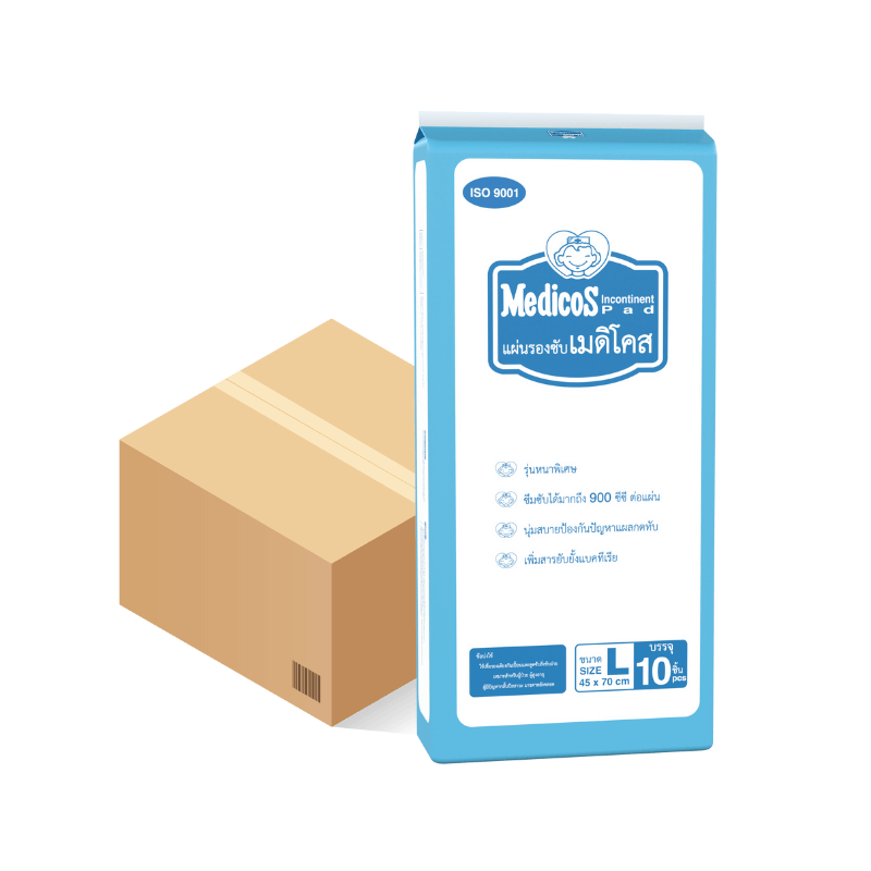 แผ่นรองซึมซับ MEDICOS ไซซ์ L10 20 แพ็ค/ลัง (200ชิ้...